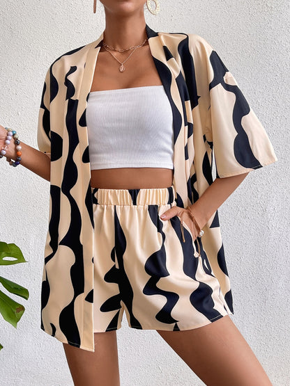 Printed Half Sleeve Top and Shorts Set