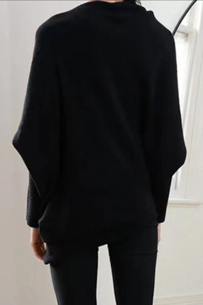 Full Size Boat Neck Batwing Sleeve Knit Top